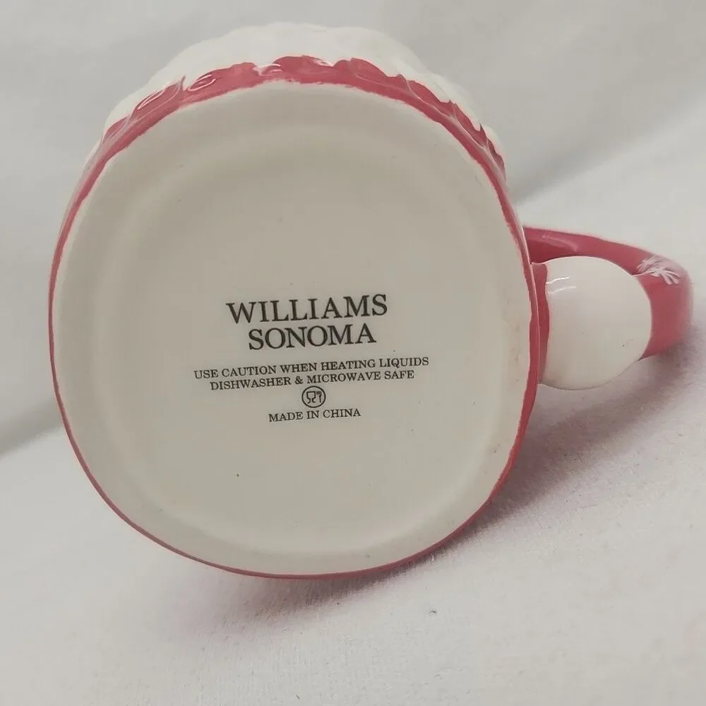 Mug Santa Claus Williams Sonoma Figural 16 OZ Stoneware Holiday Christmas NEW